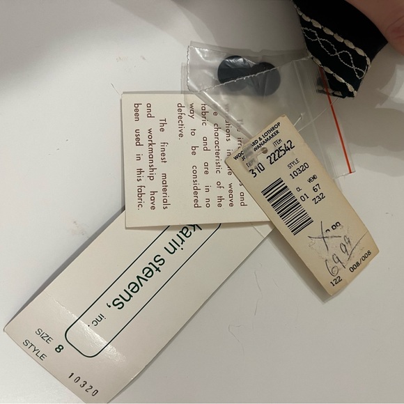 Karin Stevens Petites Vintage Navy Embroidered Jumpsuit 8P NWT 💙🤍 - Picture 10 of 12